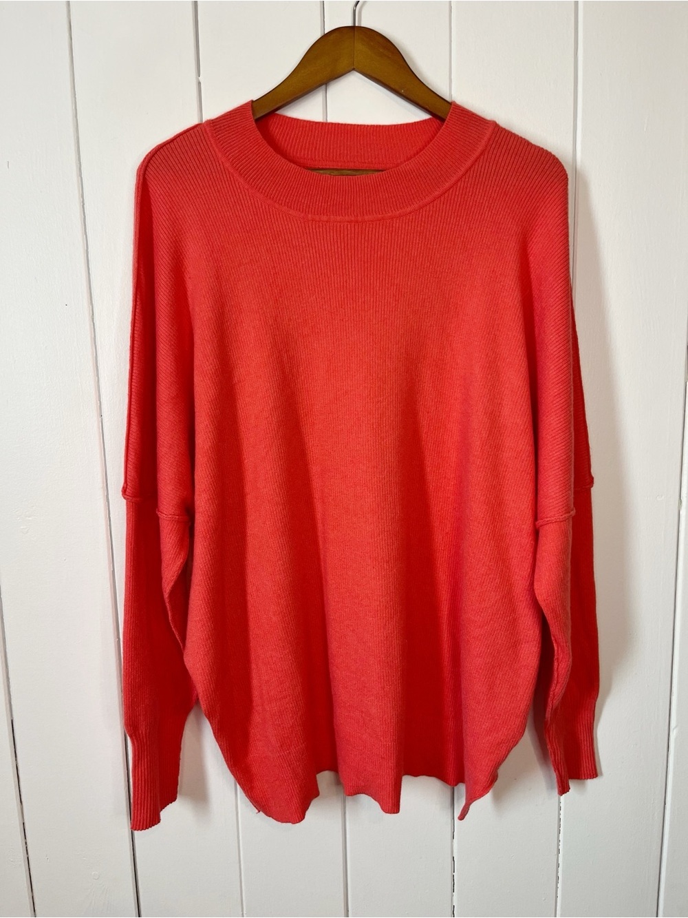 Mud Pie Coral Astrid Ribbed Sweater. OS.